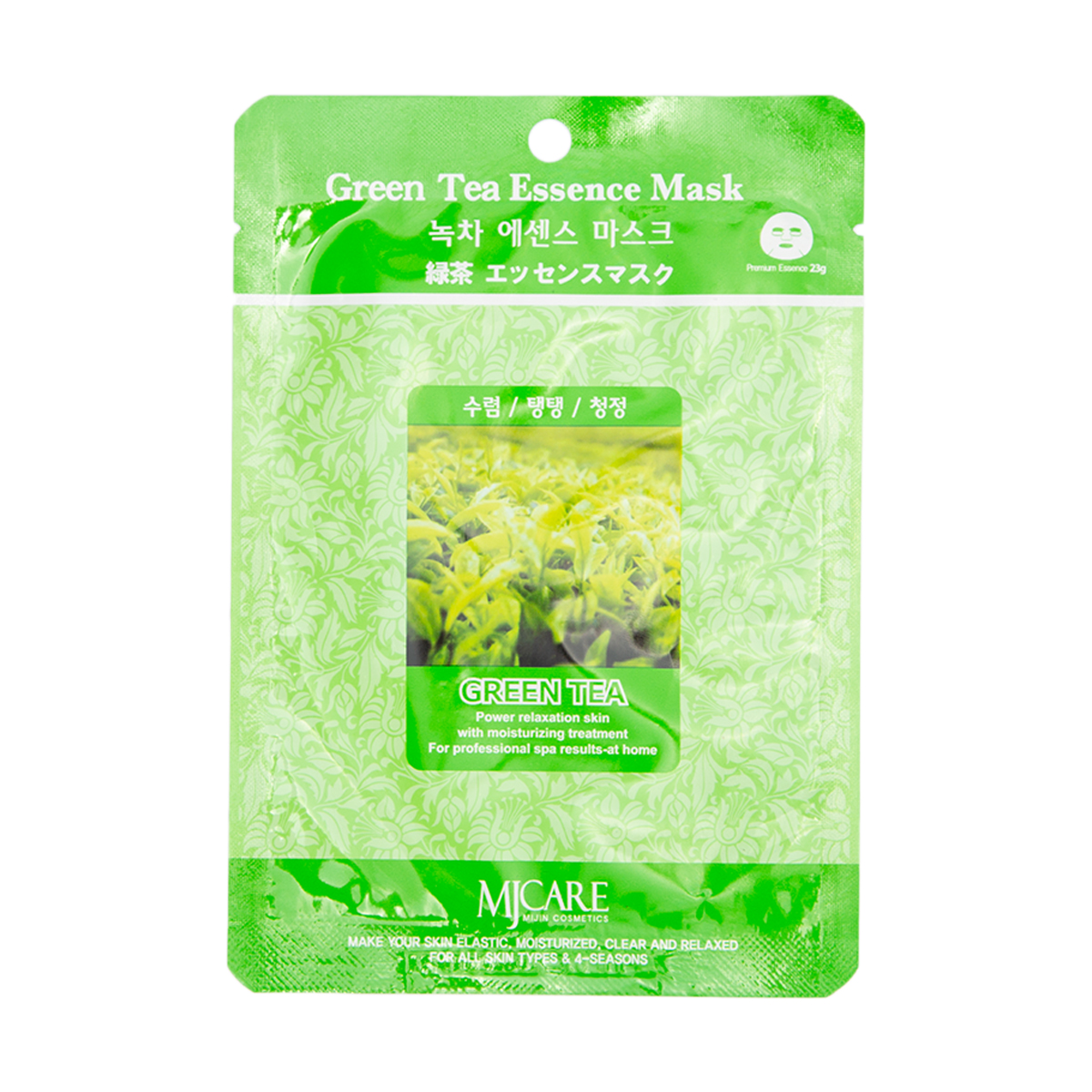 MJ Essence Маска тканевая зеленый чай Green Tea Essence Mask (23 г)