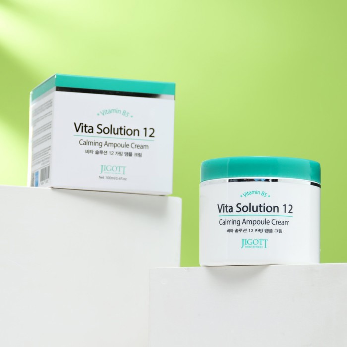 Успокаивающий ампульный крем для лица JIGOTT Vita Solution 12, с витамином В5, 100 мл