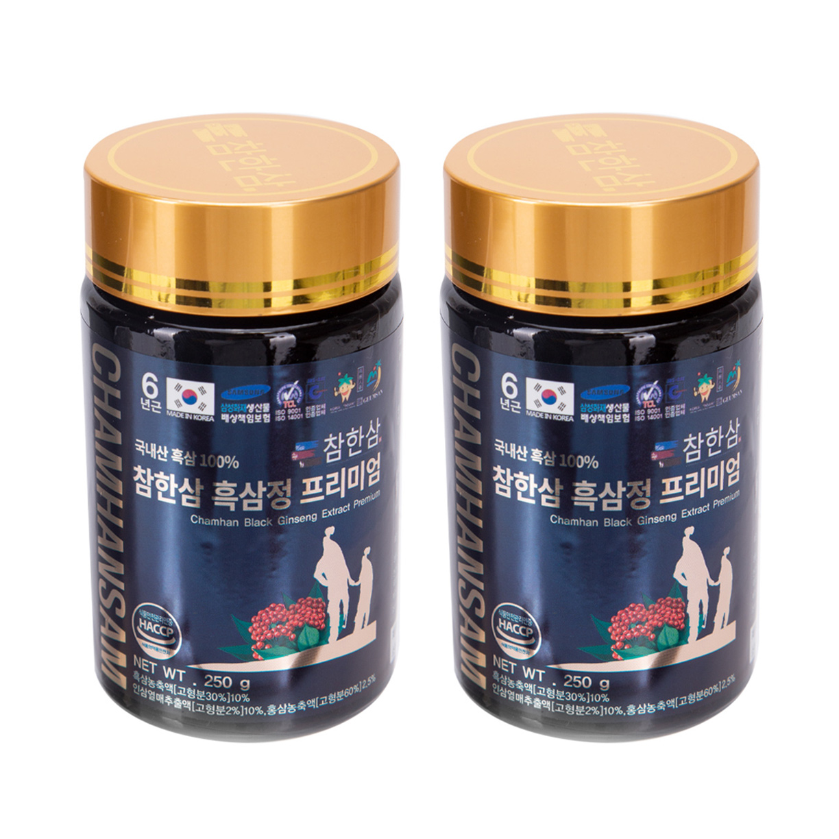 Chamhansam Black Ginseng Extract Premium, густой экстракт черного женьшеня (2 шт. по 250 мл)