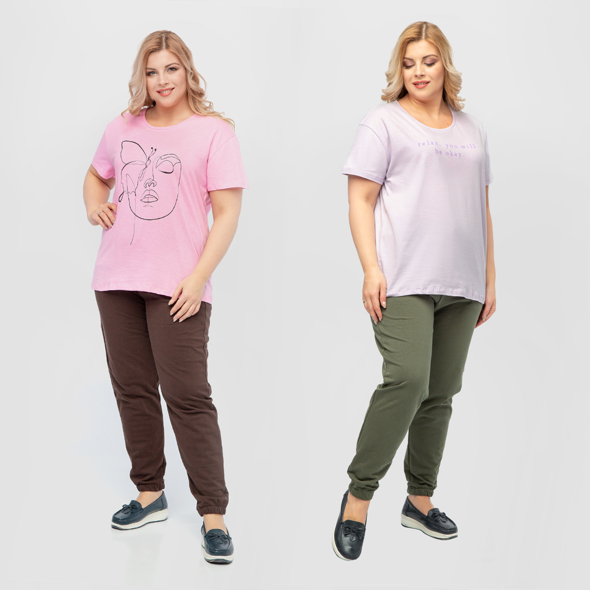 Комплект из 2-х футболок «Катерина», Женская, Домашняя одежда