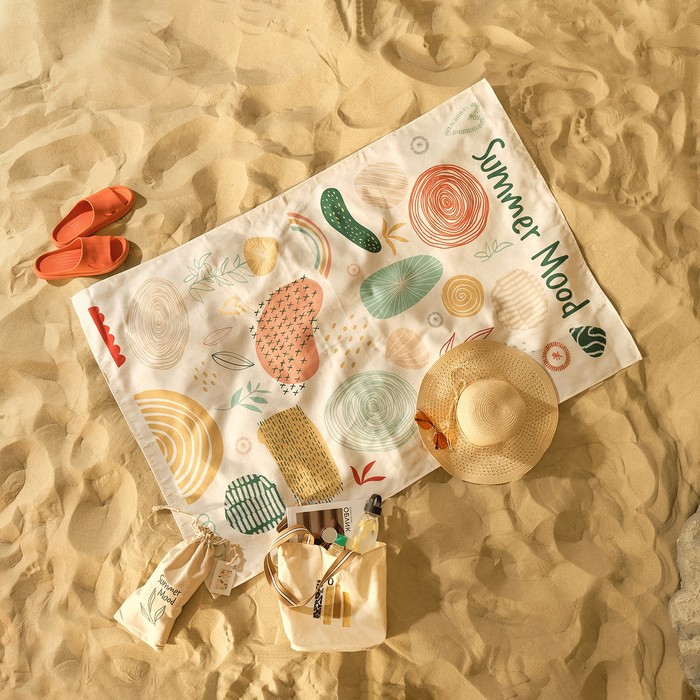 Полотенце пляжное Этель Summer mood 96х146 см, 100% хлопок