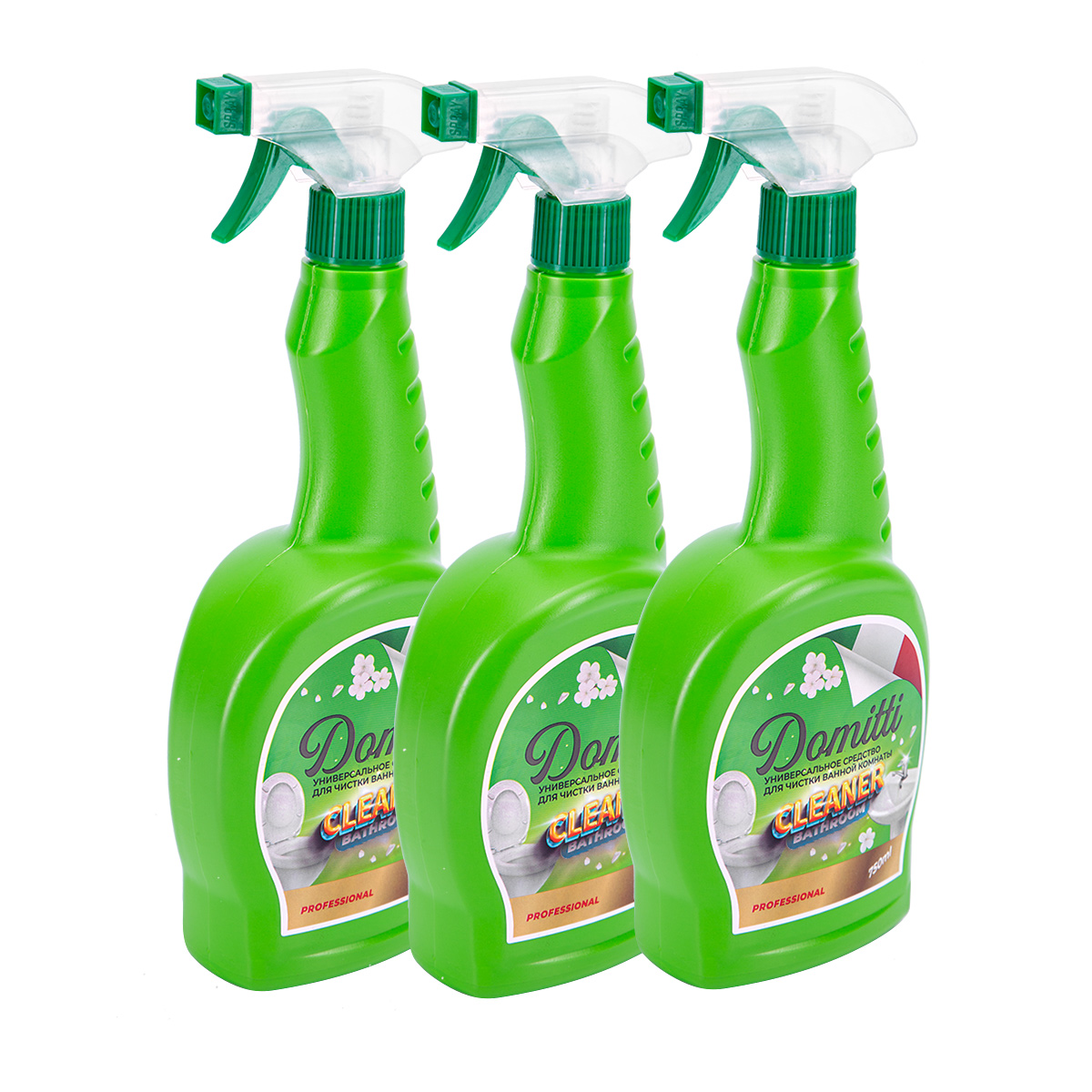 Универсальное средство для чистки ванной комнаты Domitti (3 шт.), Бытовая химия, Чистящие и моющие средства