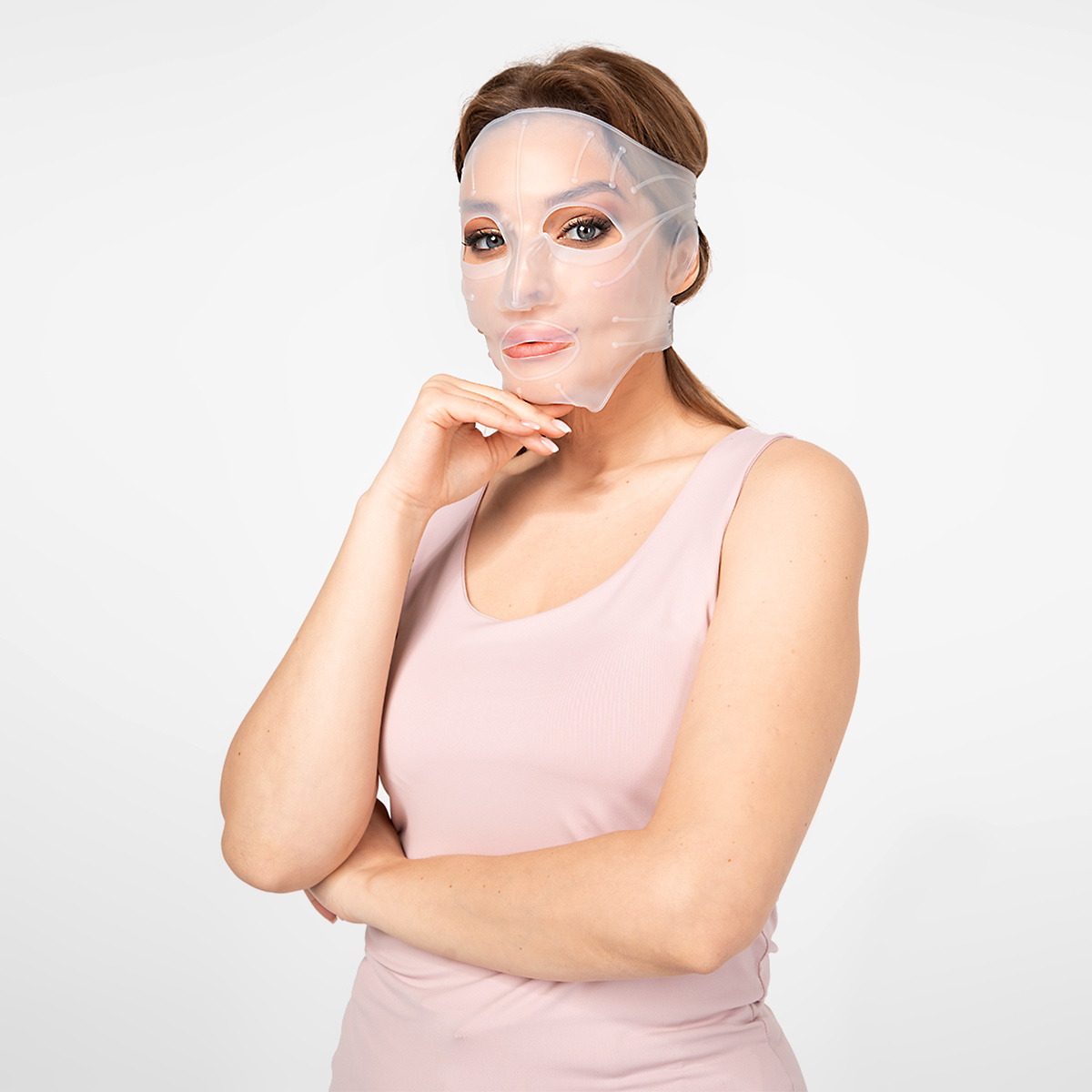 Маска-корсет Doctorcos для подтяжки контура лица Silicone Skin Corset Mask (2 шт.), Уход за лицом, Уход за кожей лица