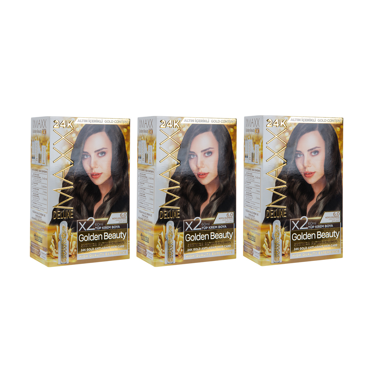 Краска для волос Maxx Deluxe Golden Beauty (3 шт.), Уход за волосами, Средства для окрашивания волос