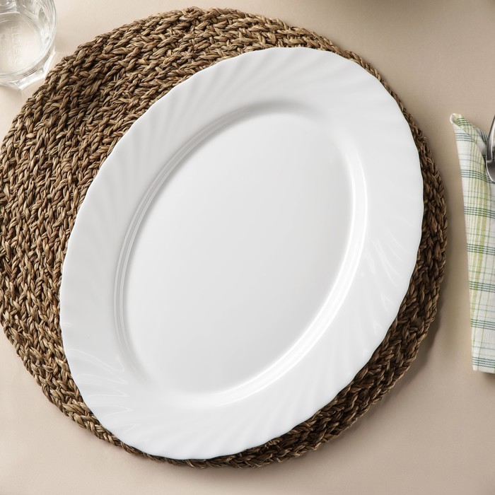 Блюдо овальное, 35×25 см, цвет белый блюдо овальное mimosa ramses or 35 см 531235 0632 tunisie porcelaine