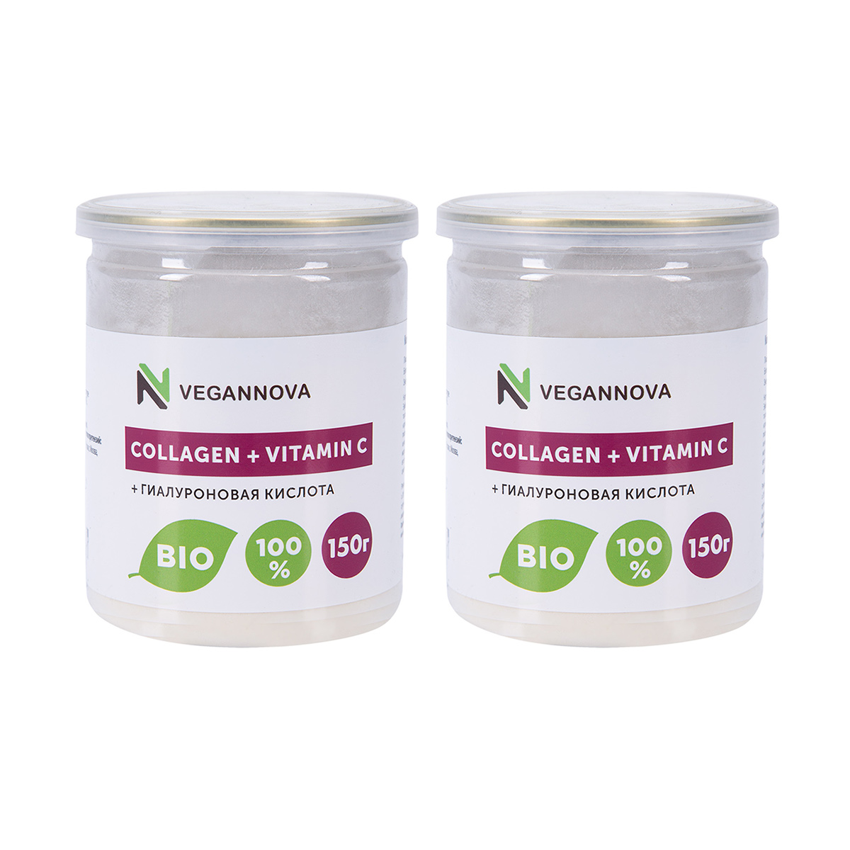 Коллаген + Витамин С VeganNova (2 шт. по 150 г), БАДы, БАДы для суставов